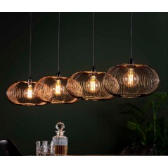 ZI Hanging lamp 4x Ø35 disk wire copper twist